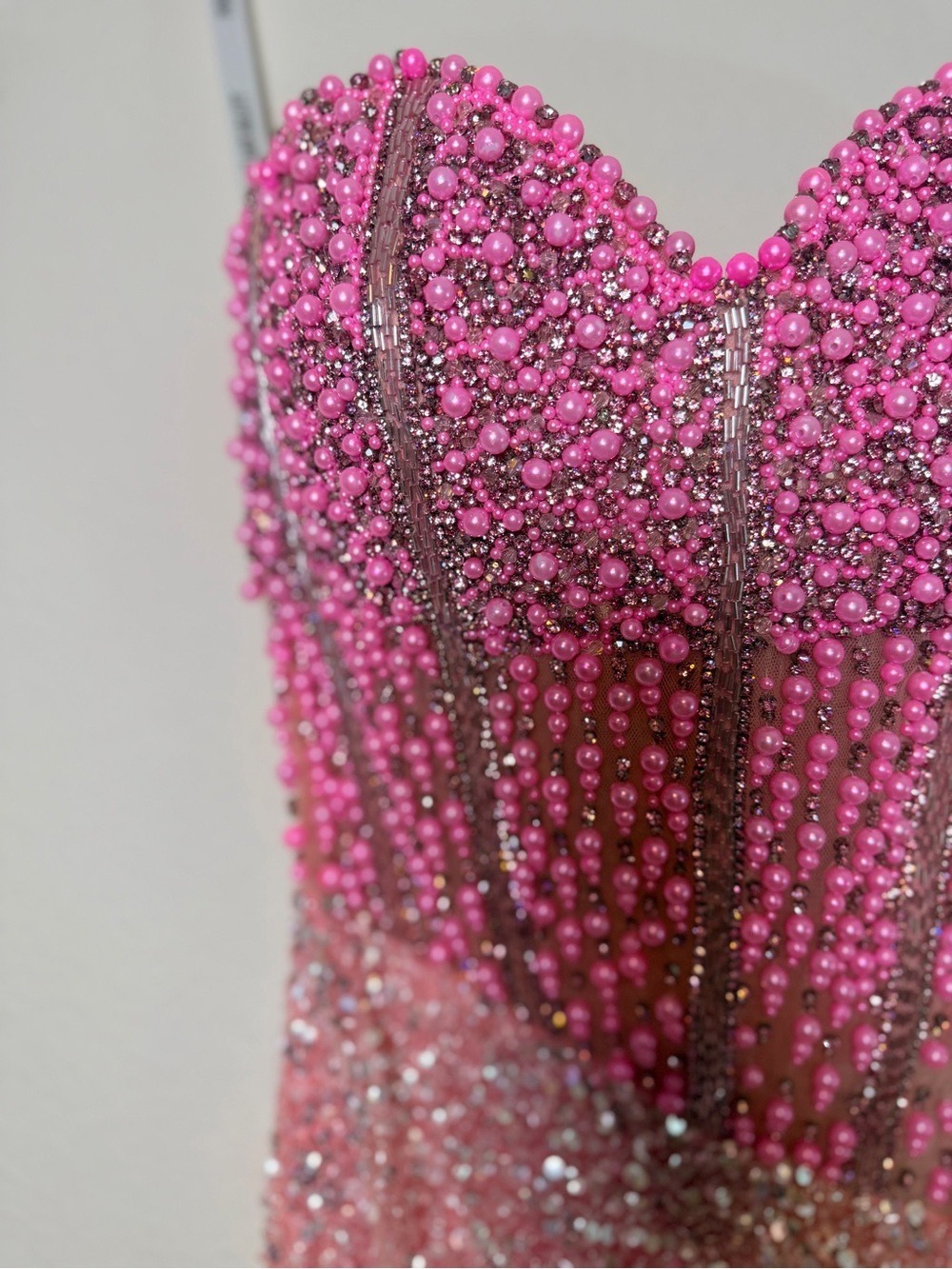Portia & Scarlett PS26432C Pink Beaded Corset Gown Size 4 NWT $899 - Picture 7 of 16